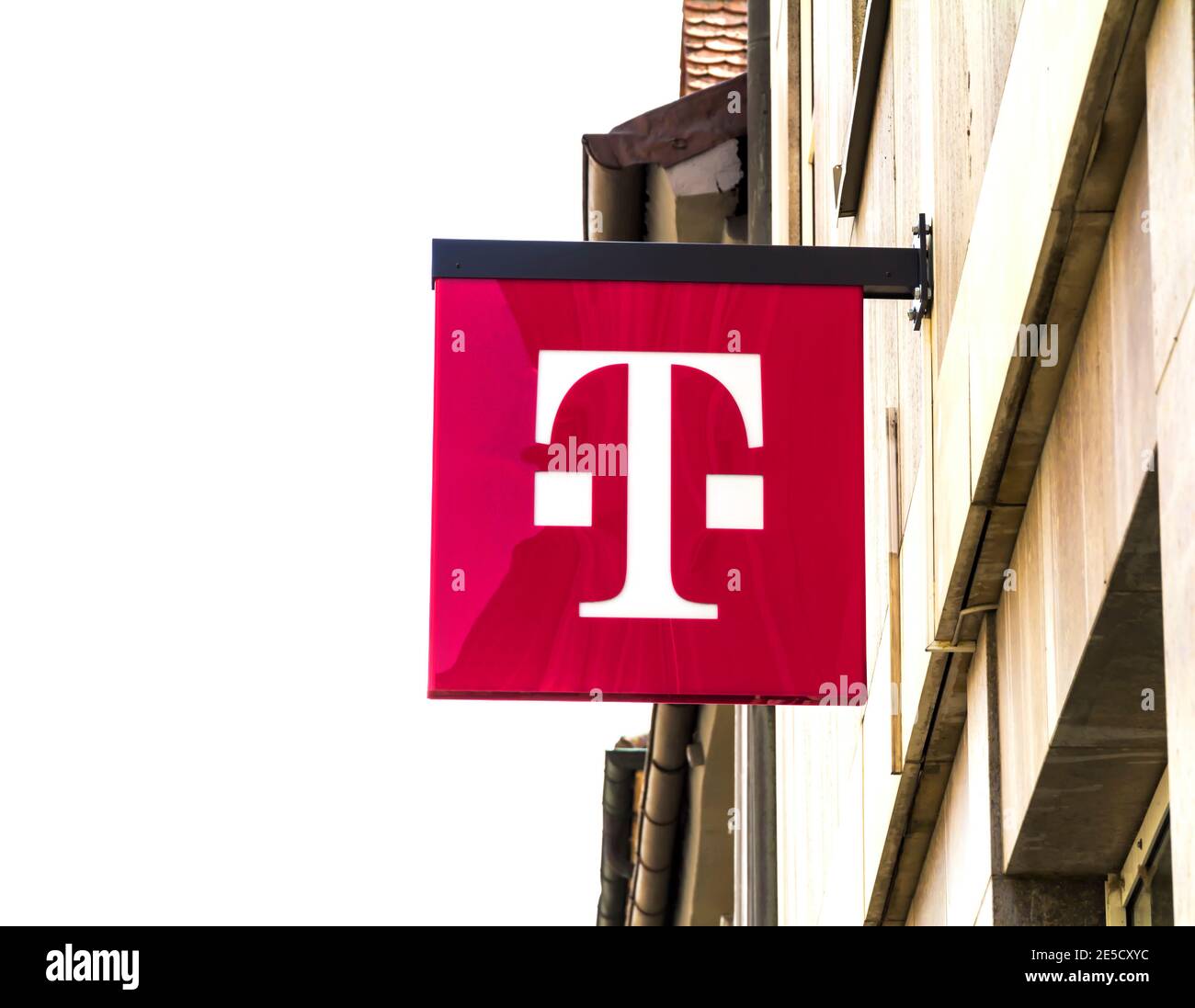 Erlangen, GERMANY : T-Mobile is the brand name used by the mobile communications subsidiaries of the German telecommunications company Stock Photo