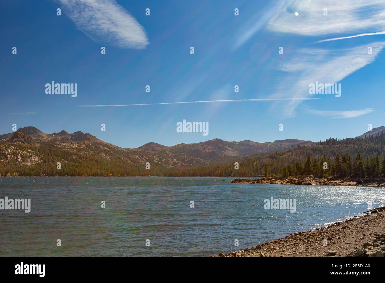 Sunny view of the Eldorado mountain in Lake Tahoe area at Nevada, USA