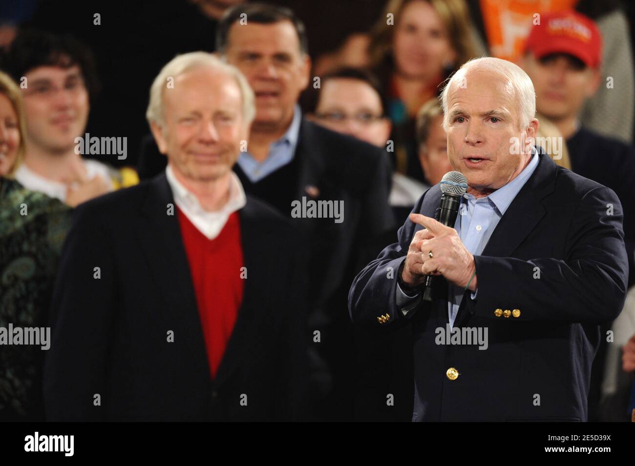 John McCain held the last rally of his campaign next to Joseph Lieberman in Prescott, Arizona on November 3, 2008. Photo by Lionel Hahn/ABACAPRESS.COM Stock Photo