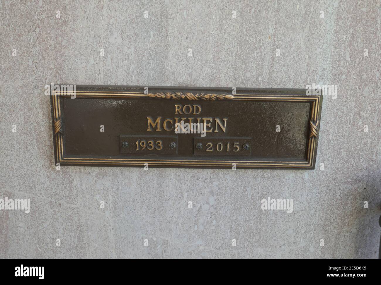 Los Angeles, California, USA 26th January 2021 A general view of atmosphere of poet/actor Rod McKuen's grave at Pierce Brothers Westwood Village Memorial Park on January 26, 2021 in Los Angeles, California, USA. Photo by Barry King/Alamy Stock Photo Stock Photo