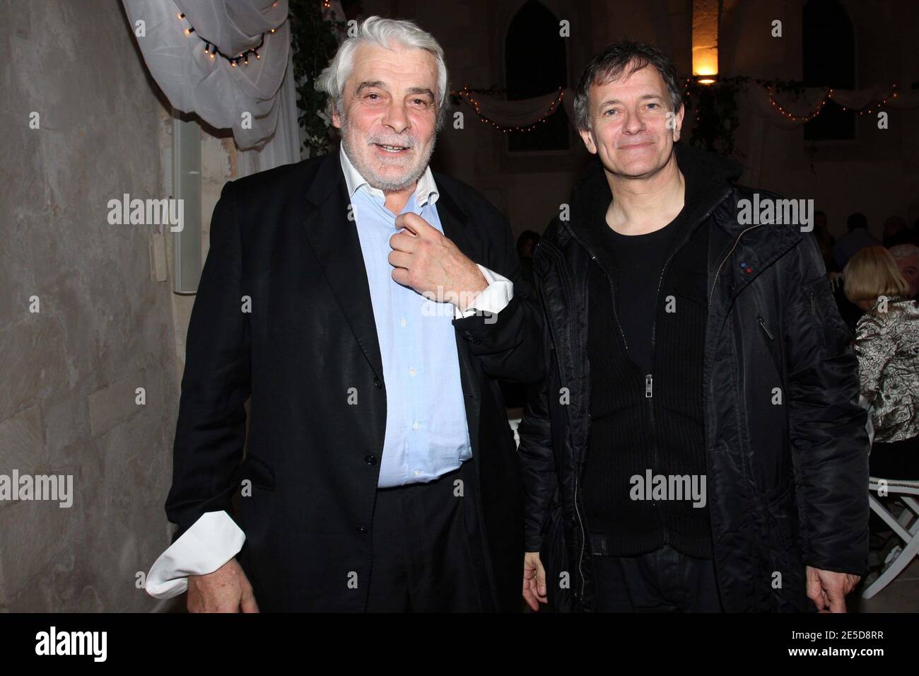 Jury president Jacques Weber with Francis Huster during the premiere of 'Un  homme et son chien' directed by Francis Huster (Jean Paul Belmondo's last  movie) and opening ceremony of the 9th Film