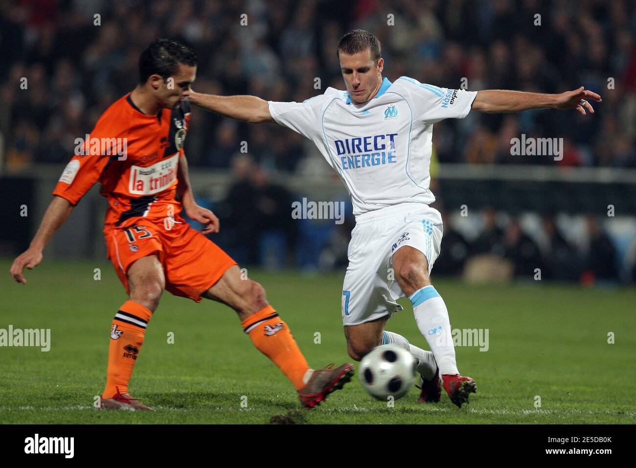 Marseille's Benoit Cheyrou during French First League Soccer match,  Olympique de Marseille vs FC Lorient at the Stade Velodrome in Marseille,  France on November 15, 2008. Lorient won 3-2. Photo by Stuart