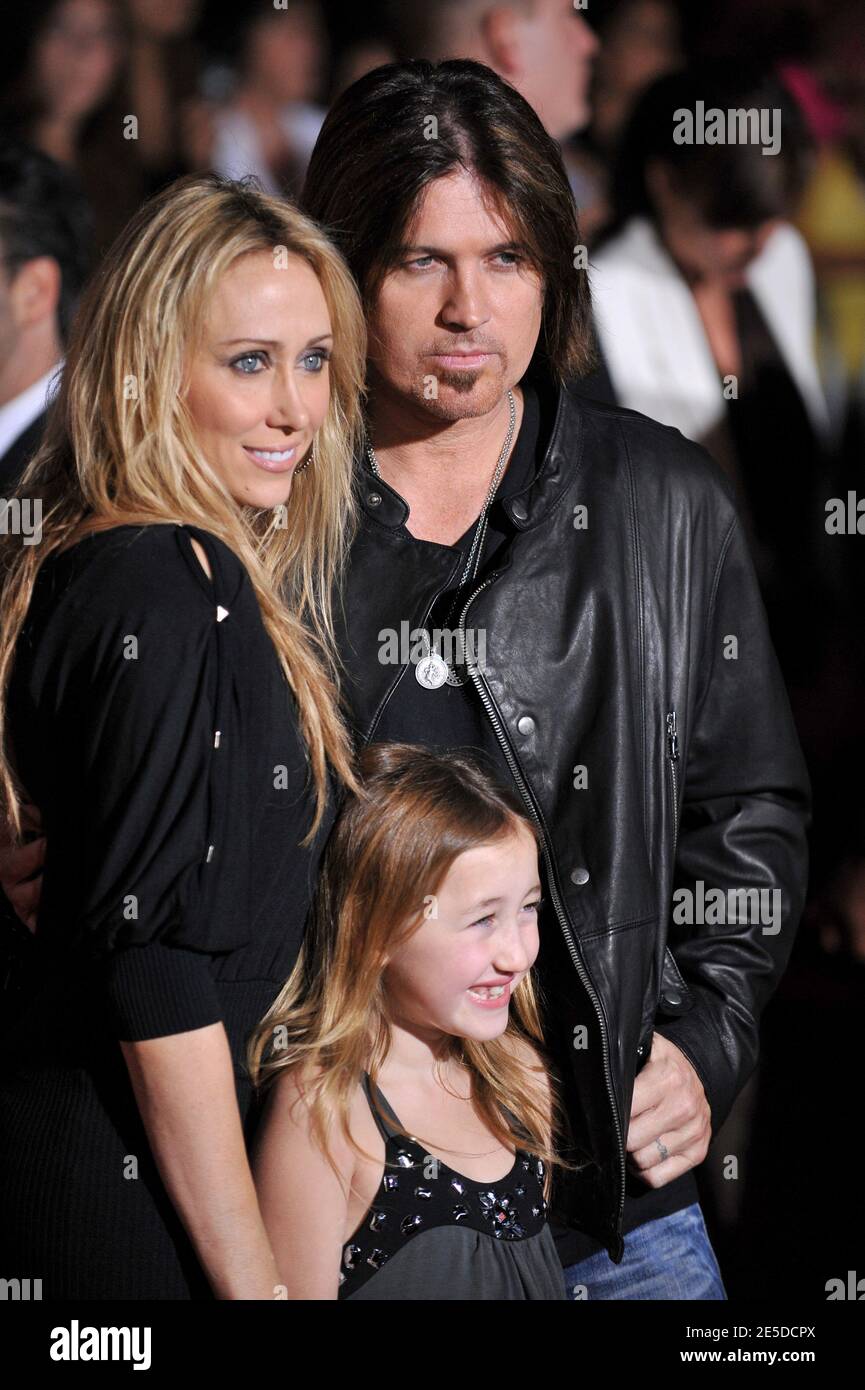 Billy Ray Cyrus and Tish Cyrus attend the World Premiere of Walt Disney's 'Bolt' held at El Capitan Theatre in Hollywood, Los Angeles, CA, USA on November 17, 2008. Photo by Lionel Hahn/ABACAPRESS.COM Stock Photo