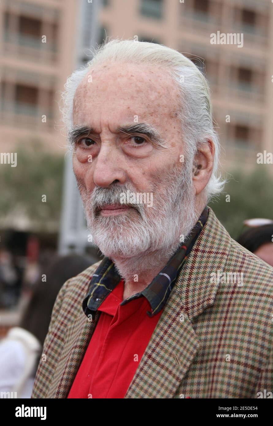 Actor Sir Christopher Lee poses at the photocall of the British