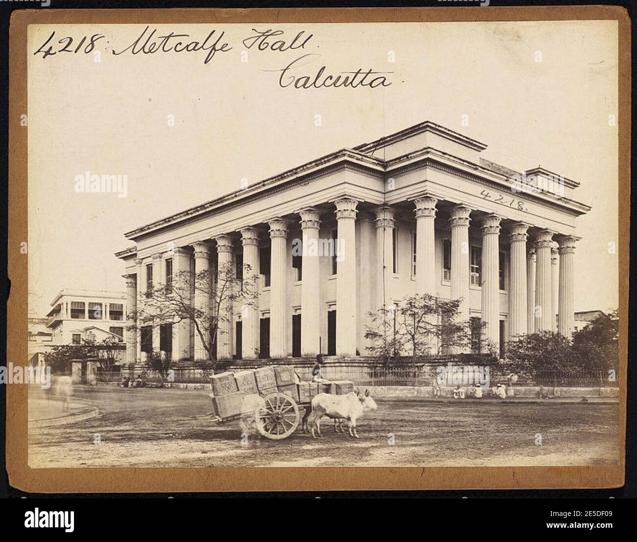 Metcalfe Hall, Calcutta by Francis Frith. Stock Photo