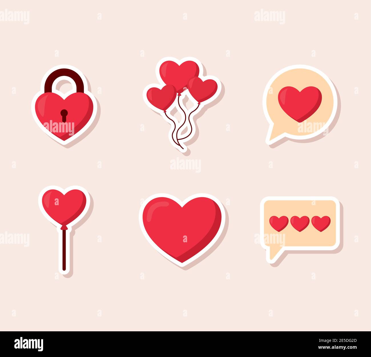 bundle of valentine day icons Stock Vector