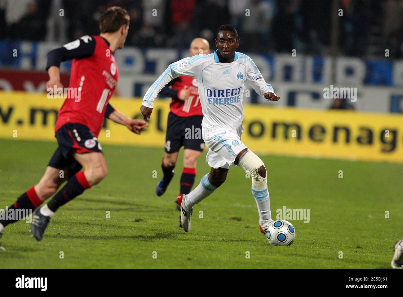 Marseille's Mamadou Samassa during the First League Soccer match, Olympique  de Marseille vs LOSC Lille MÀtropole at the Stade Velodrome in Marseille,  France on November 23, 2008. The match ended in a