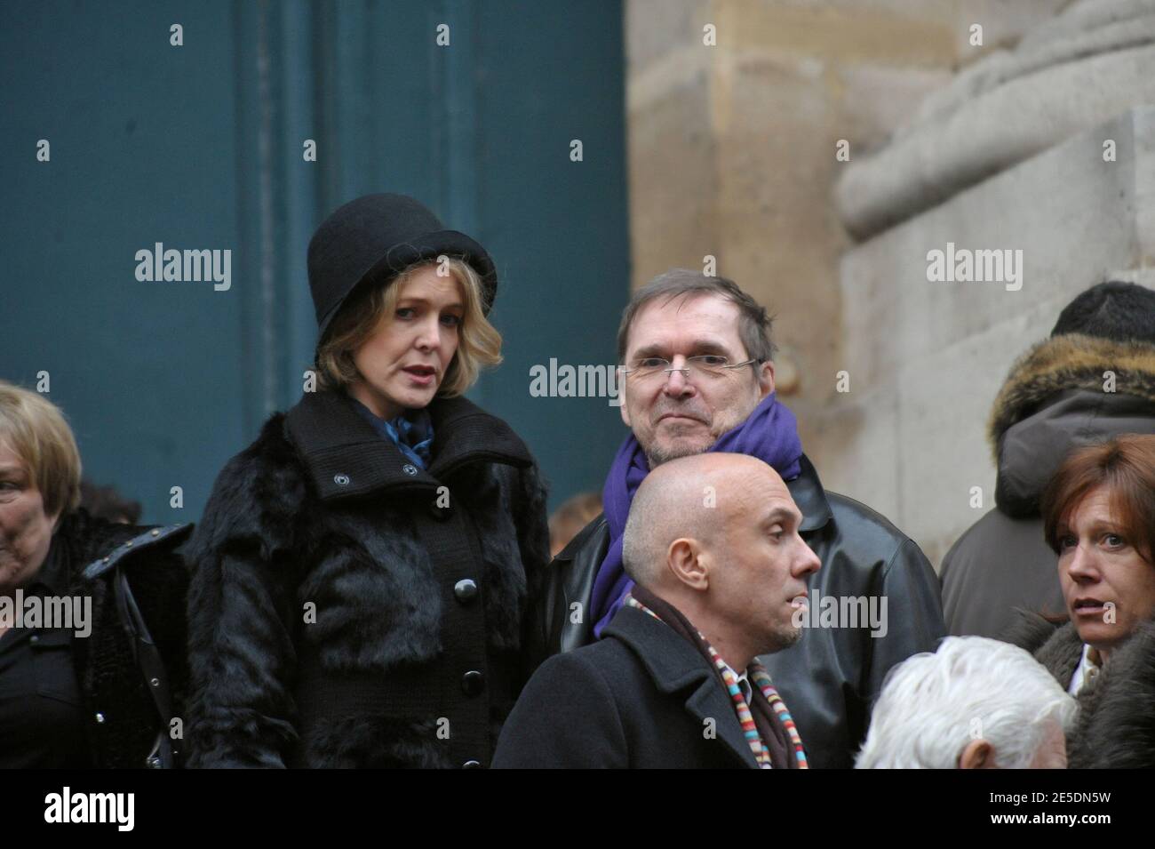 Agnes Soral leaving the Christian Fechner's funeral ceremony held at Saint Roch church in Paris, France on December 1st, 2008. Photo by Gorassini-Taamallah/ABACAPRESS.COM Stock Photo