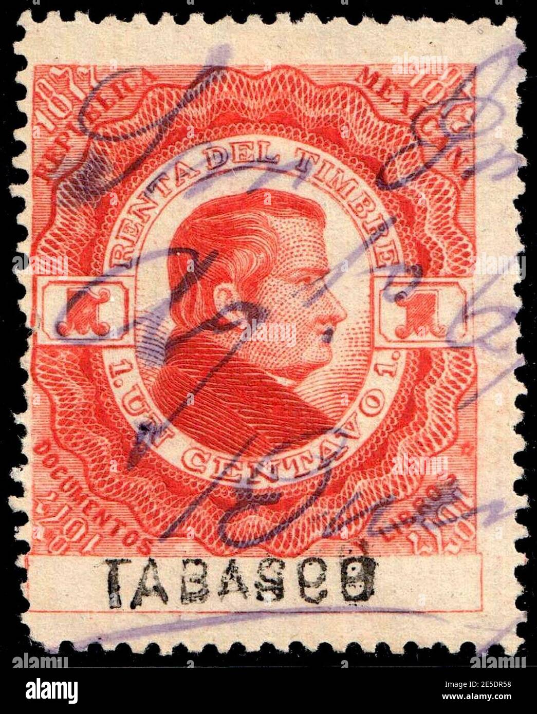 Mexico 1877 documentary revenue 45A Tabasco Stock Photo Alamy