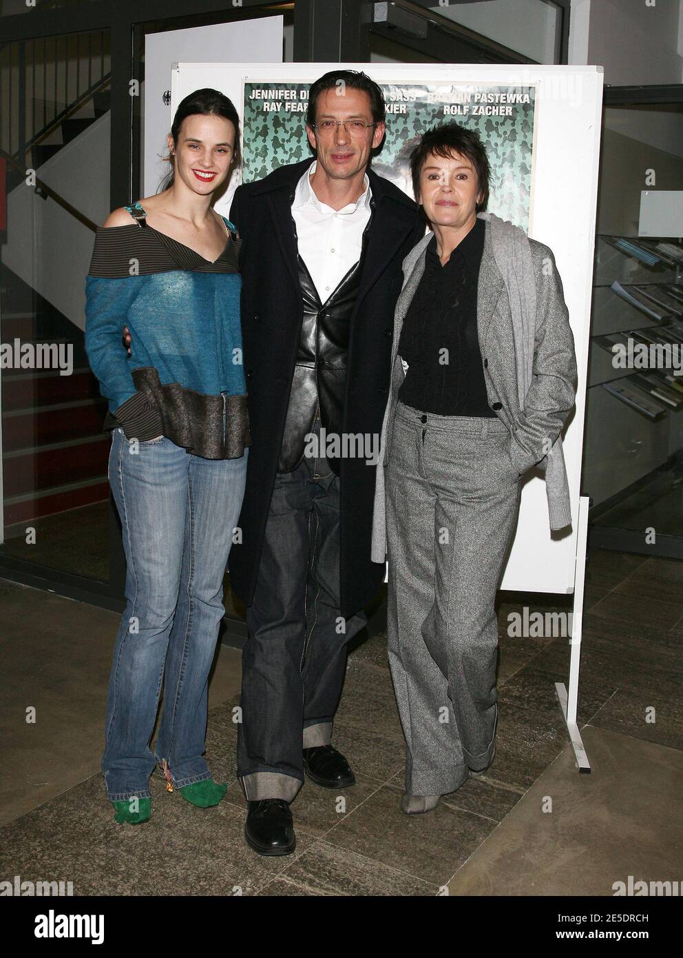 Actresses Jennifer Decker and Katrin Saas and Director Oskar Roehler pose  during the French premiere of 'Lulu and Jimi' held at Goethe Institut in  Paris, France on December 4, 2008. Photo by
