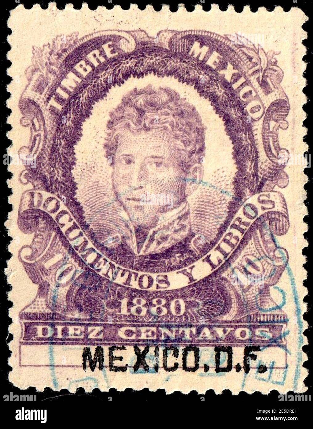Mexico 1880 revenue F75 Mexico DF. Stock Photo