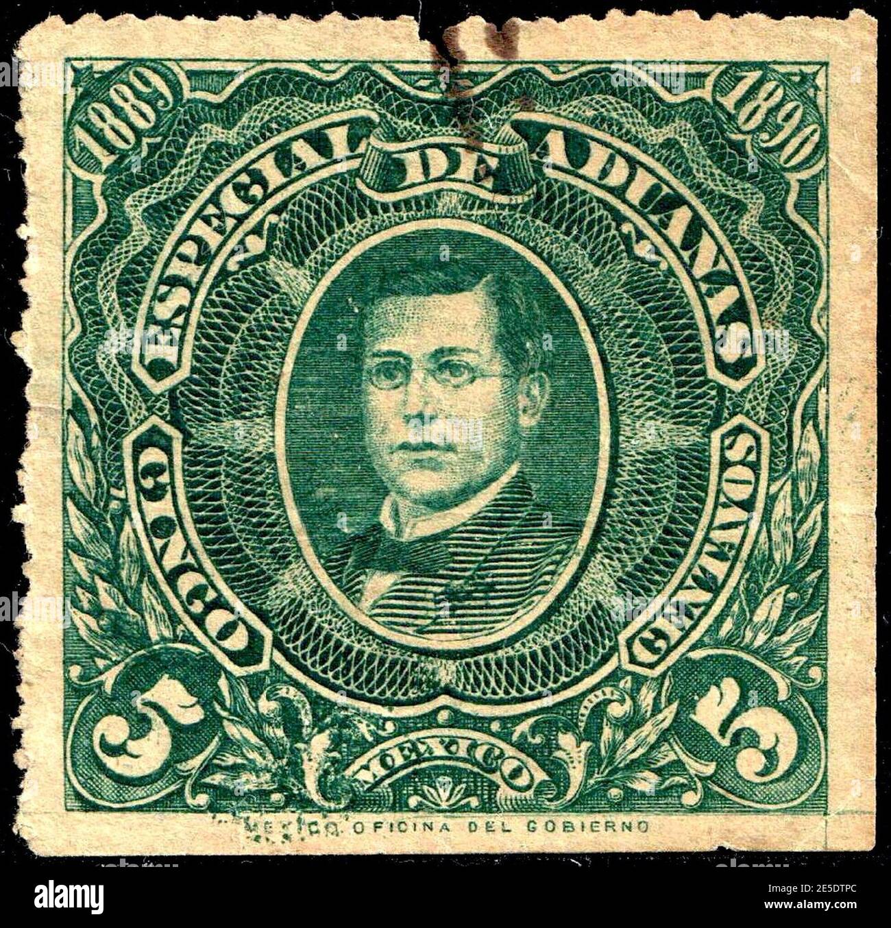 Mexico 1889-1890 customs revenue 46. Stock Photo