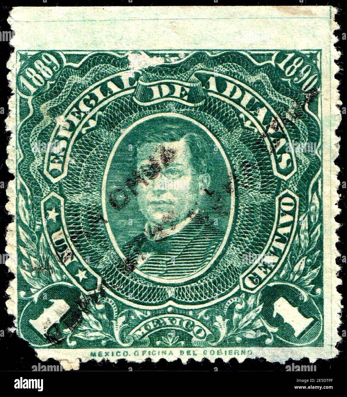 Mexico 1889-1890 customs revenue 45. Stock Photo