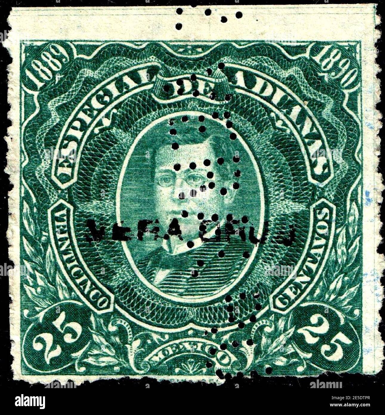 Mexico 1889-1890 customs revenue 48. Stock Photo