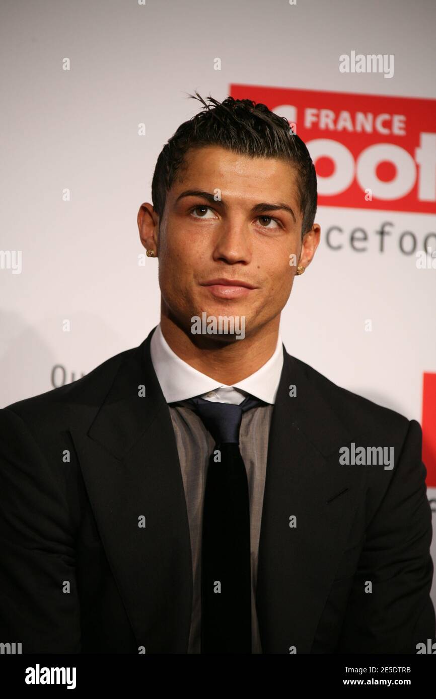 Portgual's Cristiano Ronaldo holds the 'Ballon D'Or France Football