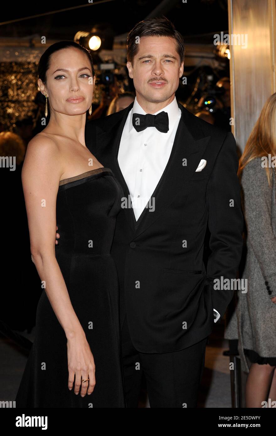 Cast member Brad Pitt and wife Angelina Jolie arriving for the premiere