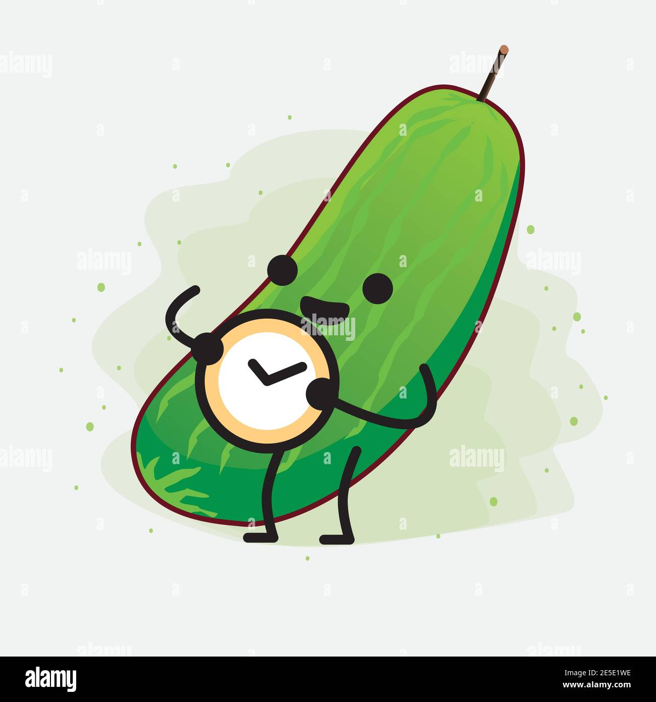 An illustration of Cute Cucumber Fruit Character Vector Stock Vector ...