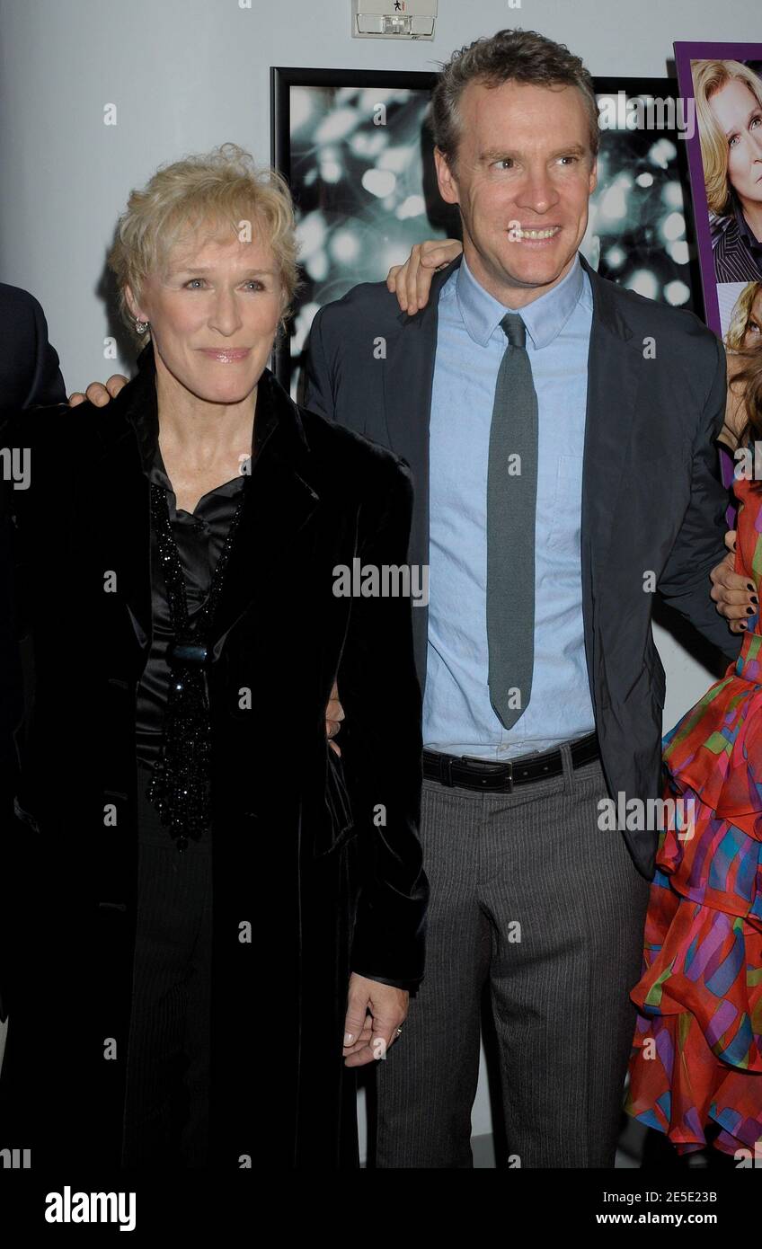 Cast members Glenn Close wearing Armani and Tate Donovan arriving for the premiere of FX