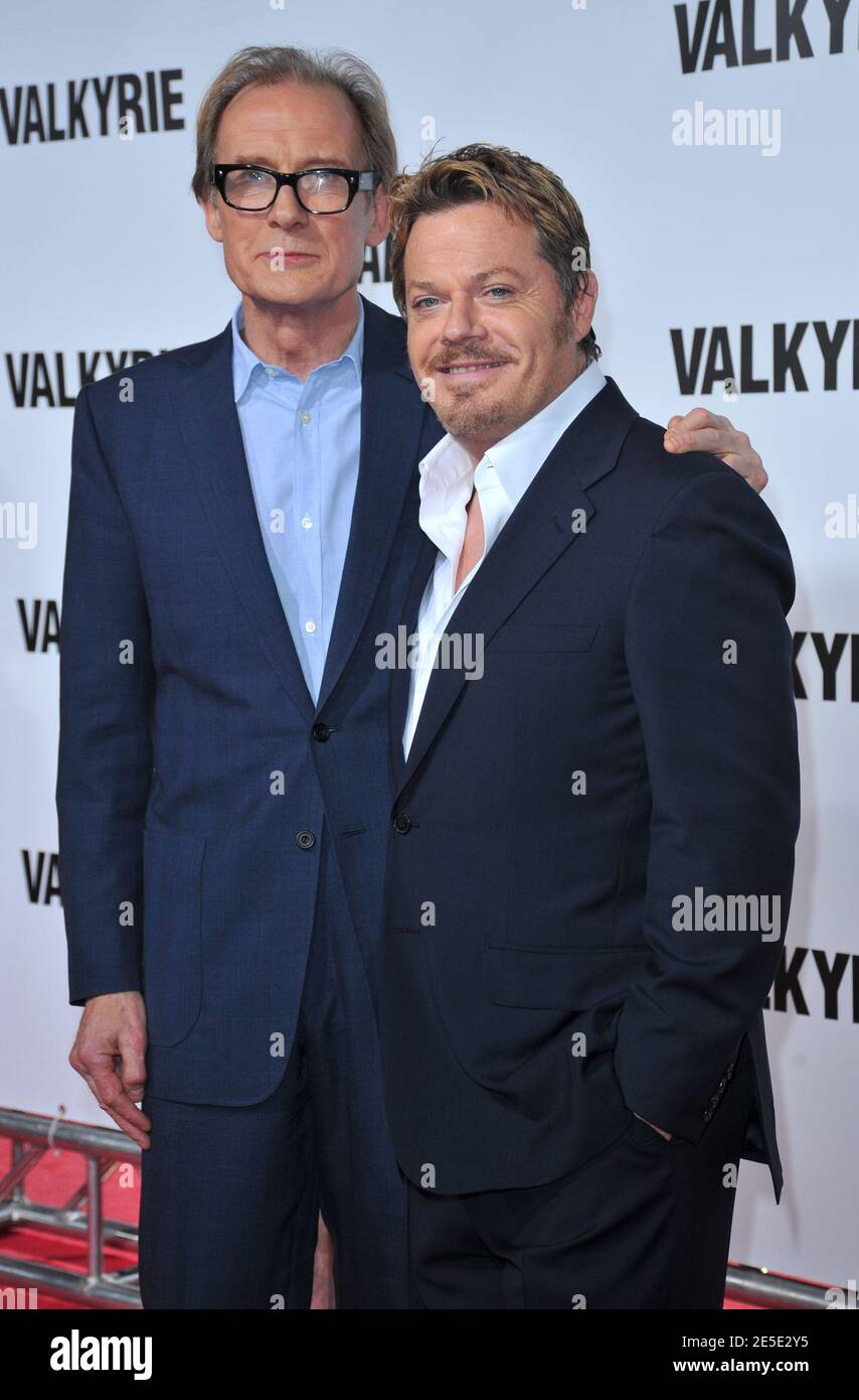 Actors Bill Nighy (L) and Eddie Izzard arriving for the premiere of 'Valkyrie' at Rose Hall, Time Warner Center in New York City, NY, USA on December 15, 2008. Photo by Gregorio Binuya/ABACAPRESS.COM Stock Photo