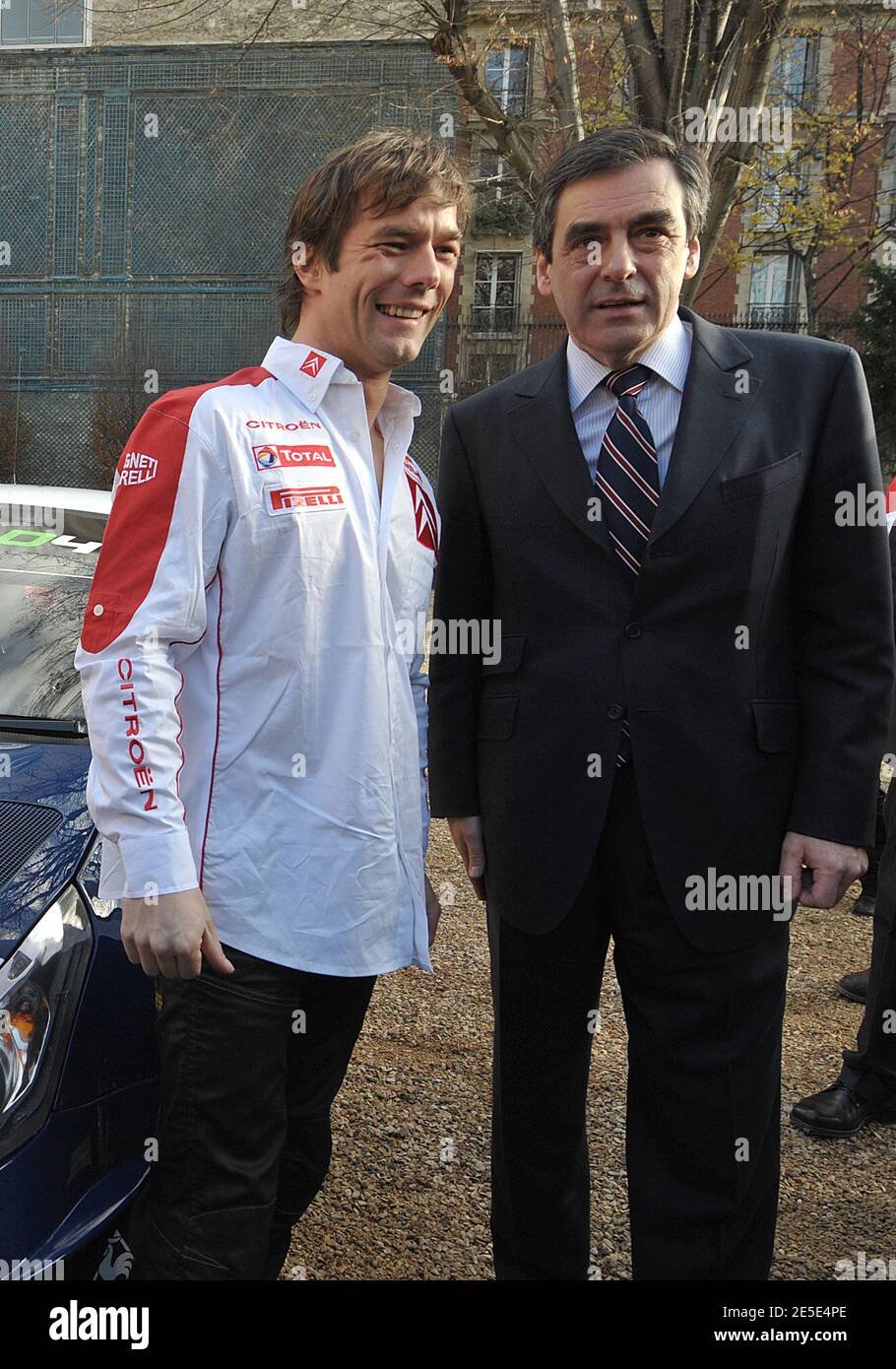 French Prime minister Francois Fillon (R), Citroen rally auto driver