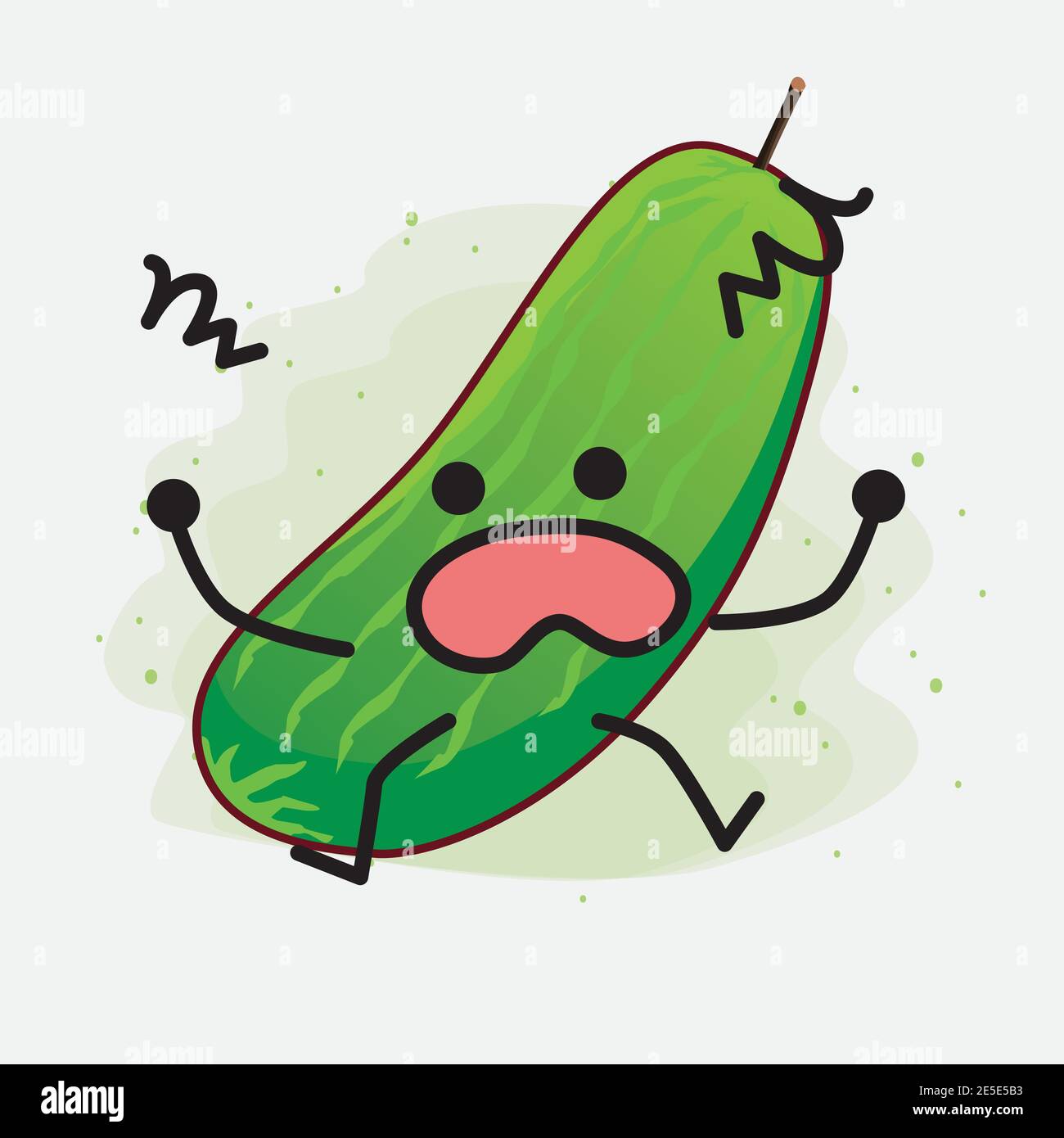 An illustration of Cute Cucumber Fruit Character Vector Stock Vector ...