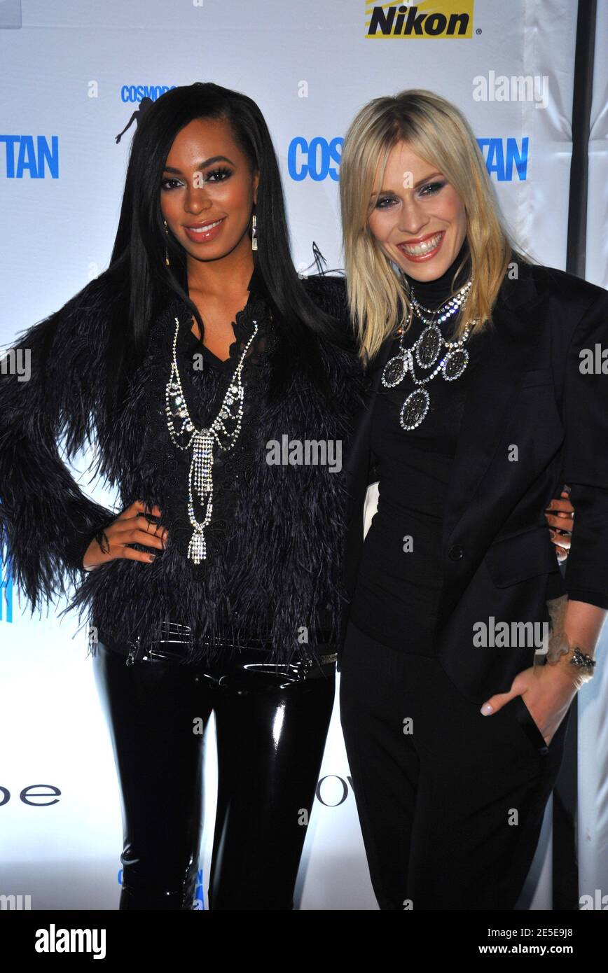 Singers Solange Knowles (L) and Natasha Bedingfield attend the