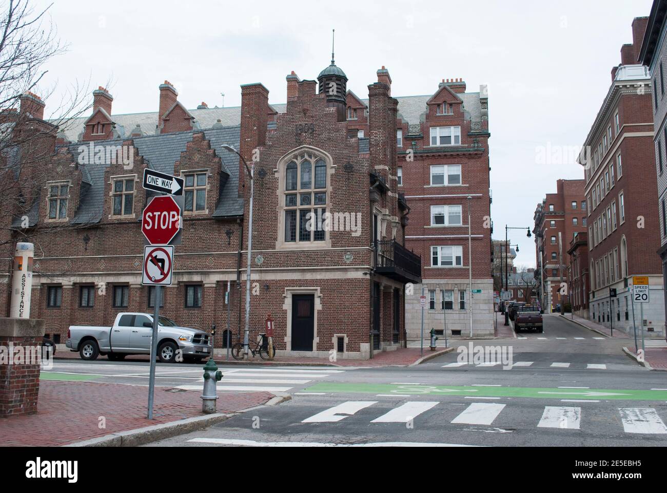 Cambridge, MA. Harvard university. Historical places of the U.S. during pandemic. Stock Photo