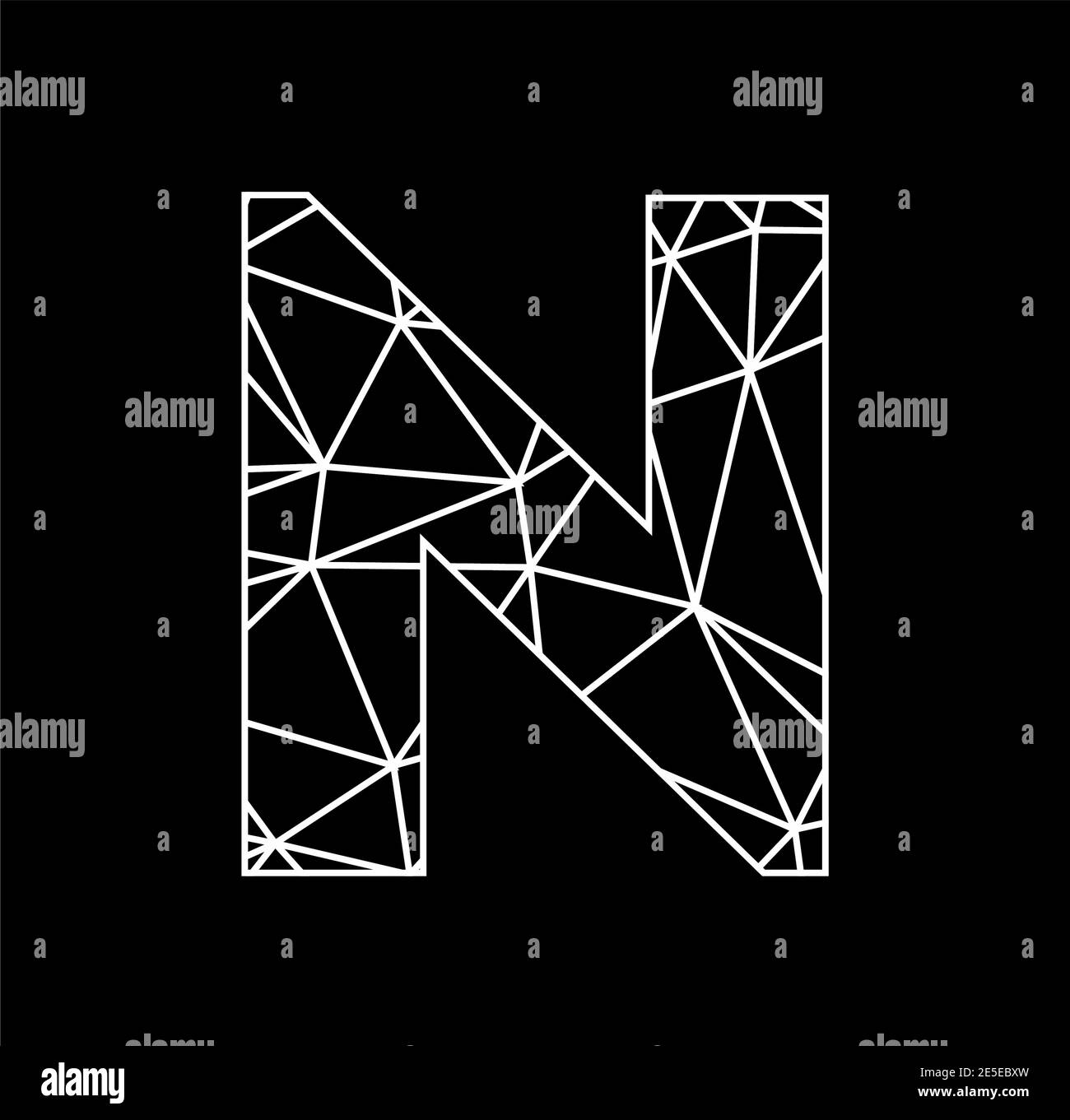 N geometric triangle block chain font Stock Vector Image & Art - Alamy