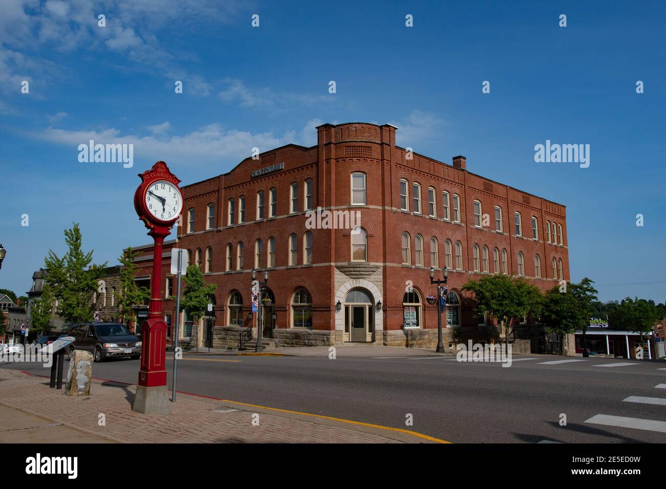 St. Clairsville, Ohio/USAJune 7, 2018 Historical Clarendon Building buily in 1880 on East Main