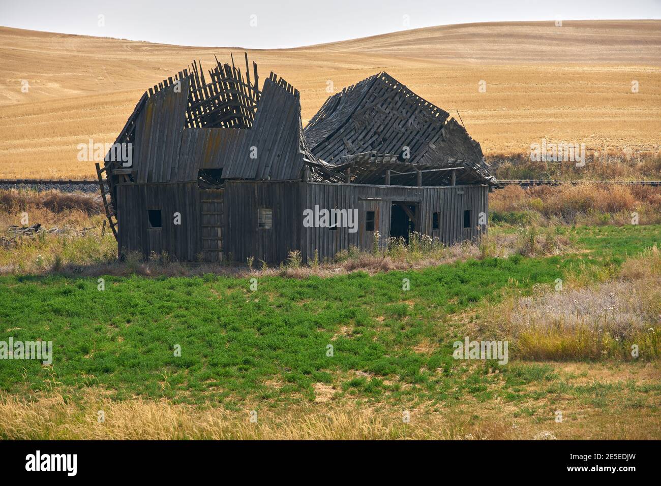 Abandoned Derelict Barn Washington State. Old farm buildings dot the
