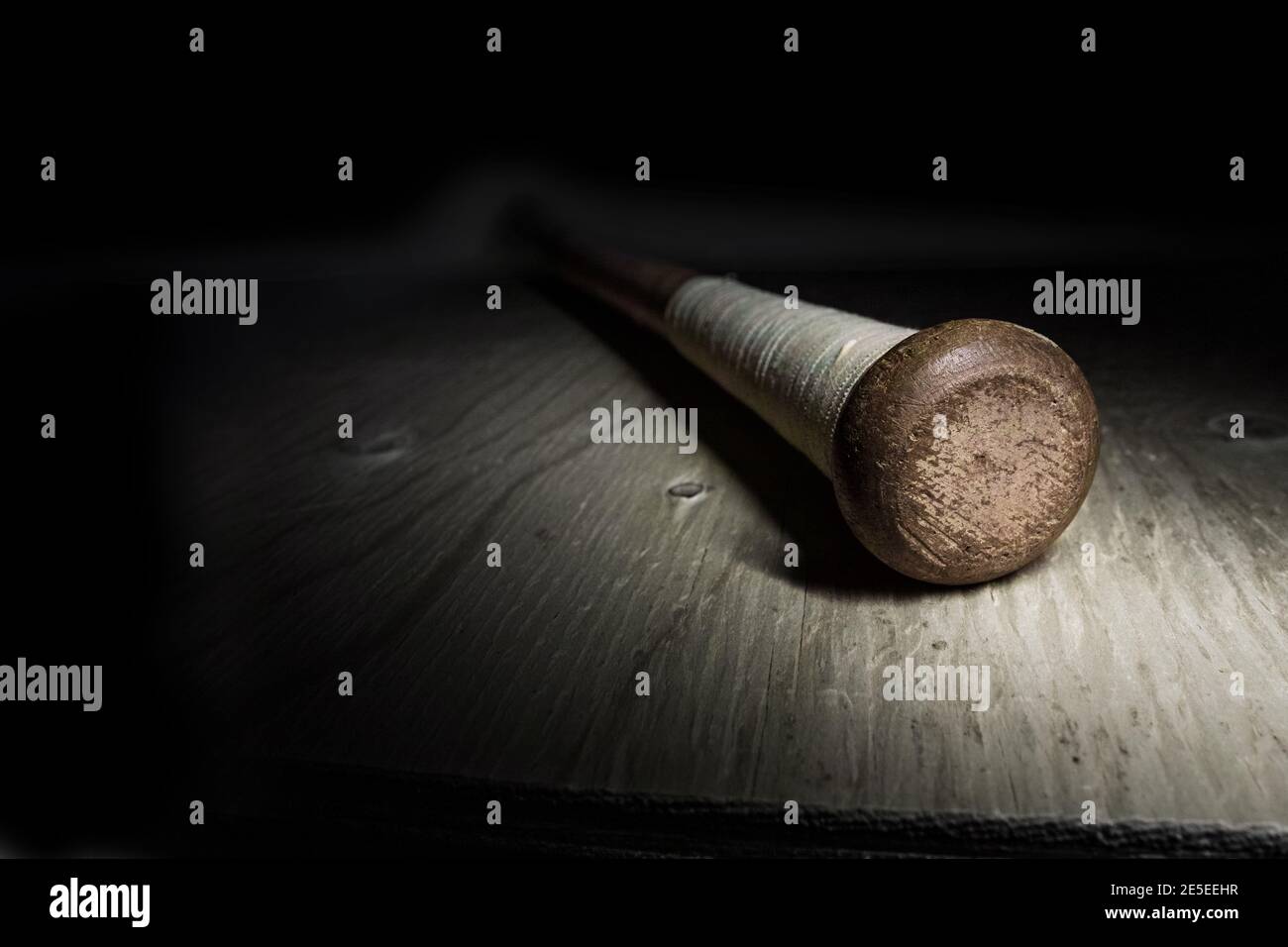 The end of the baseball bat, low key and copy space Stock Photo Alamy