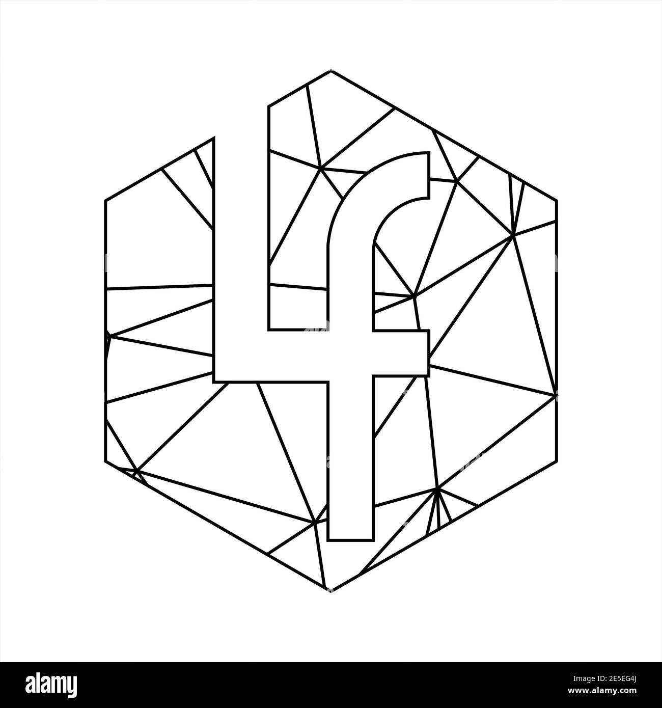 LF geometric triangle block chain font Stock Vector Image & Art - Alamy