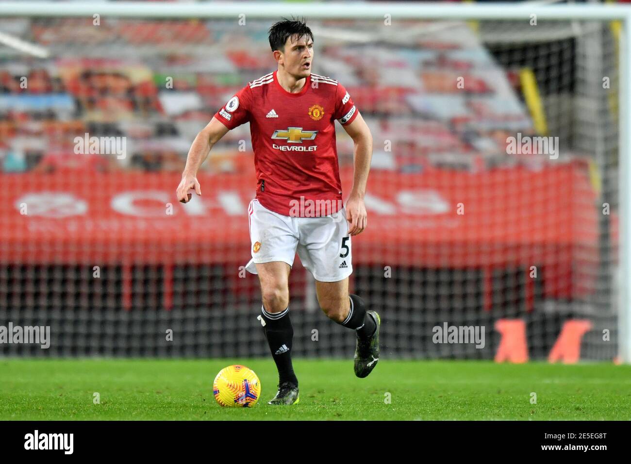 Manchester, United Kingdom, 27th January 2021. Manchester United's Harry Maguire. credit Anthony