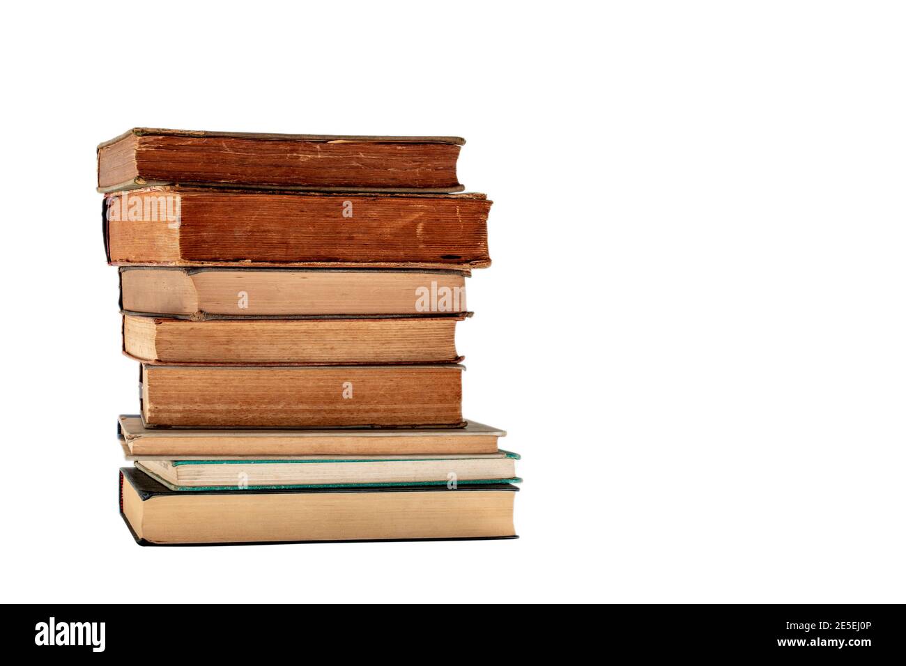 Old books isolated on white background Stock Photo - Alamy