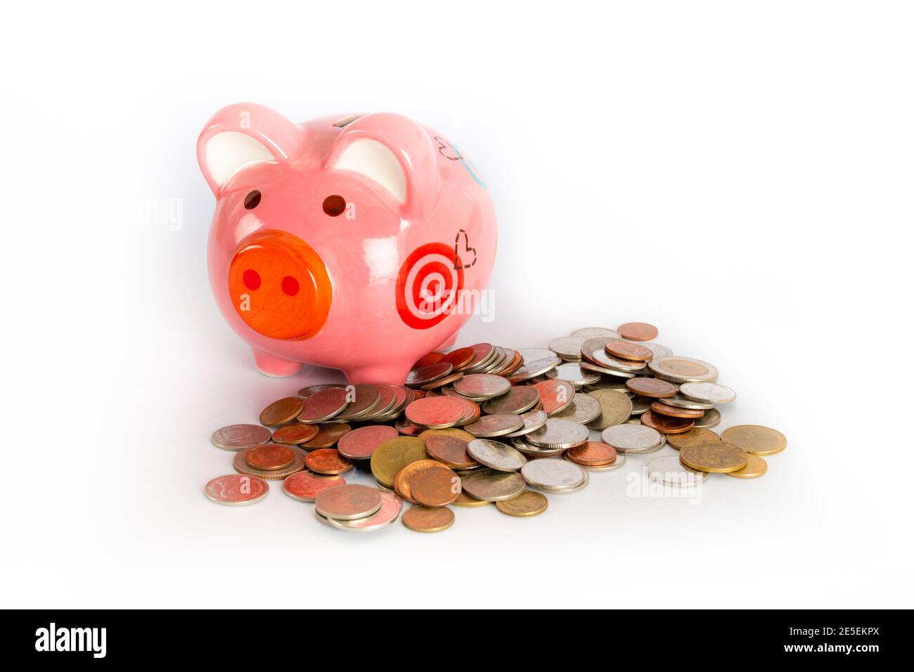 Piggy bank on a white background Financial concept Stock Photo - Alamy