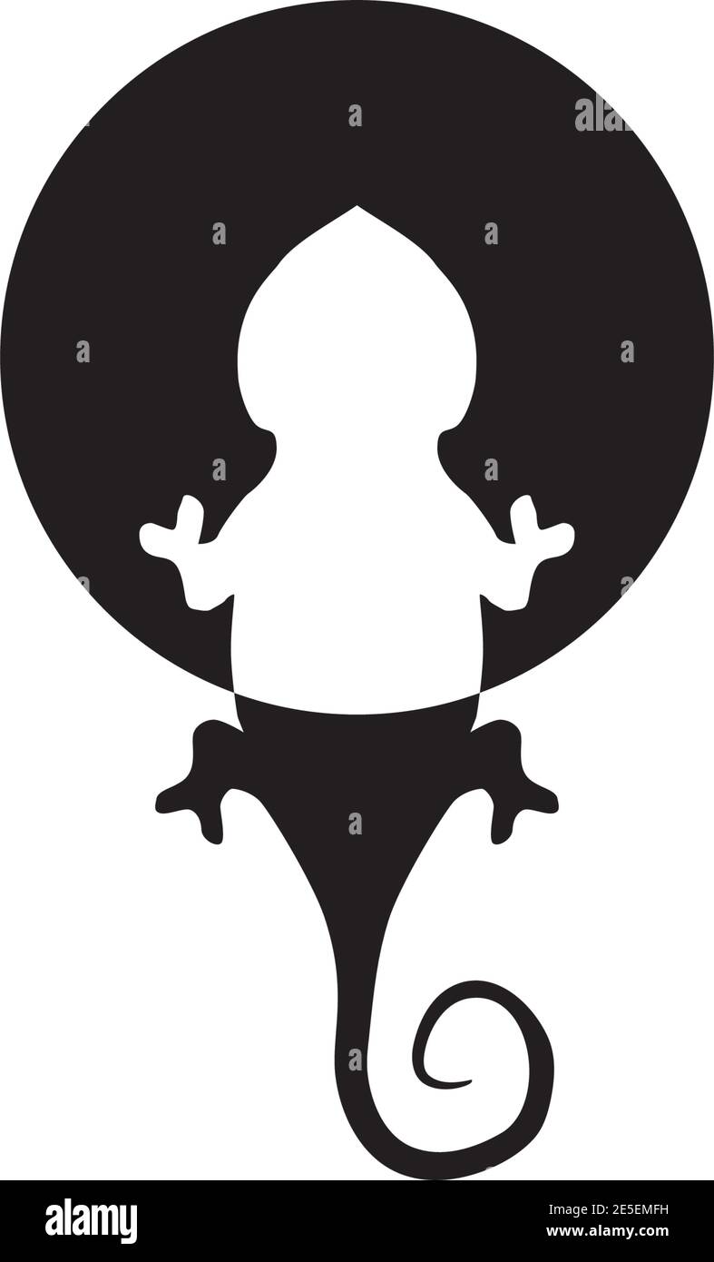 Chameleon animal logo design vector template Stock Vector