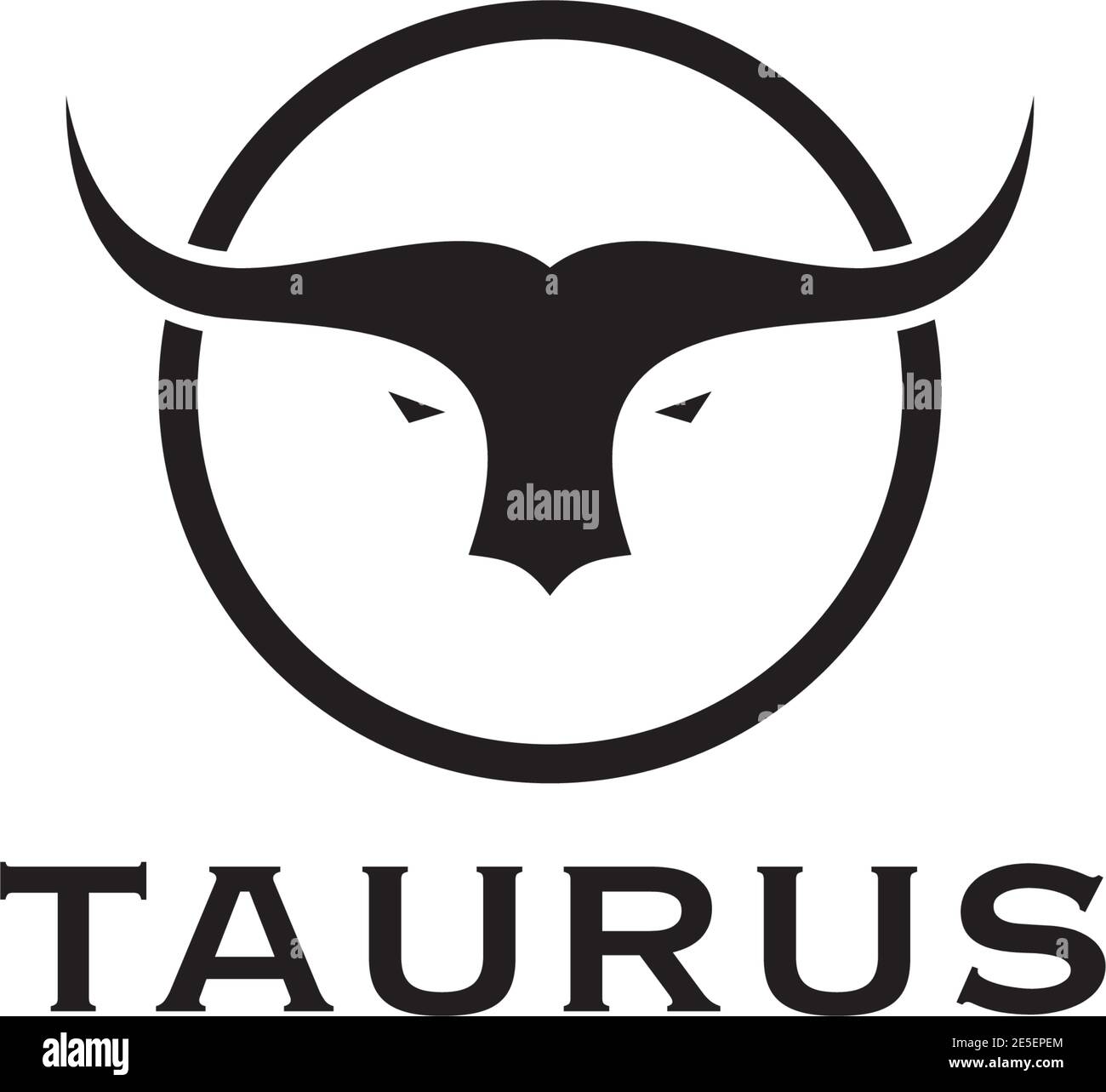 Taurus head logo design vector template Stock Vector