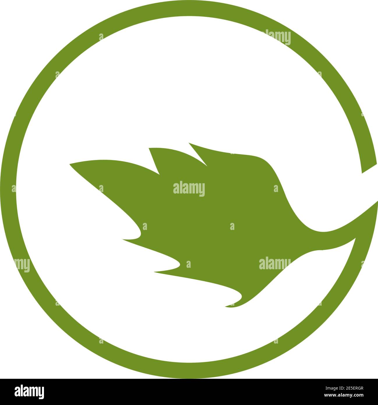 Green leaf logo design incorporated with rounded G letter template ...