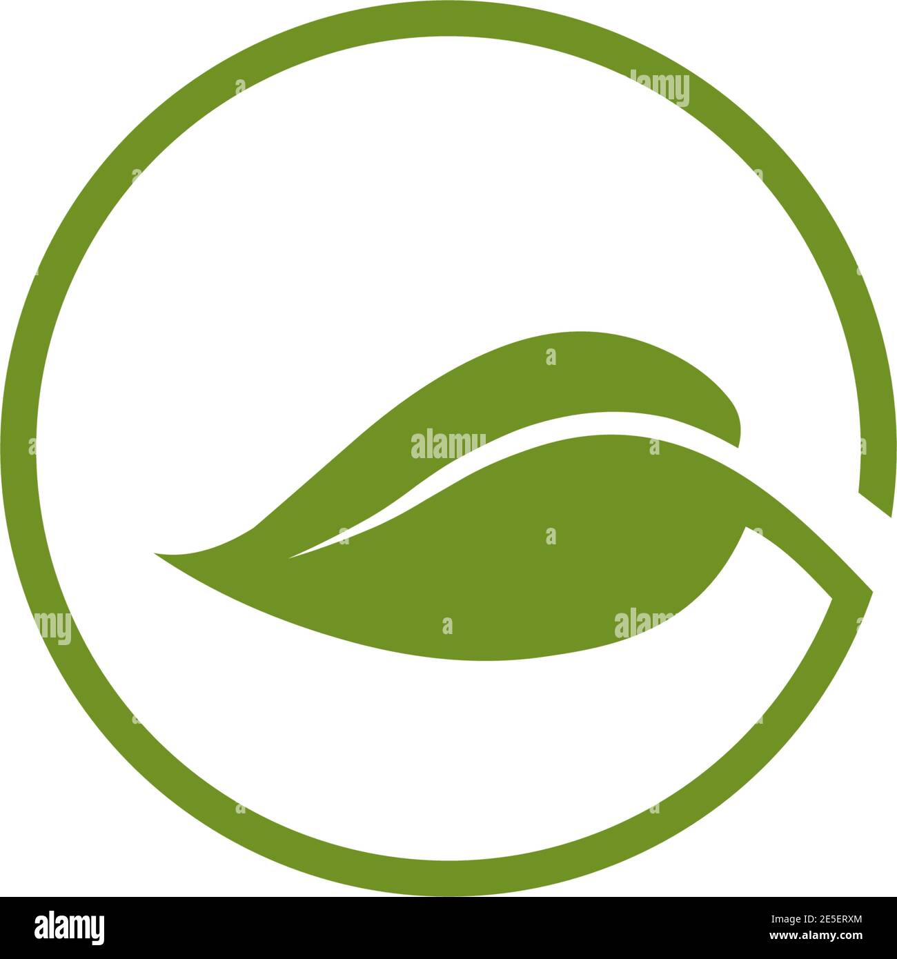 Green leaf logo design incorporated with rounded G letter template ...