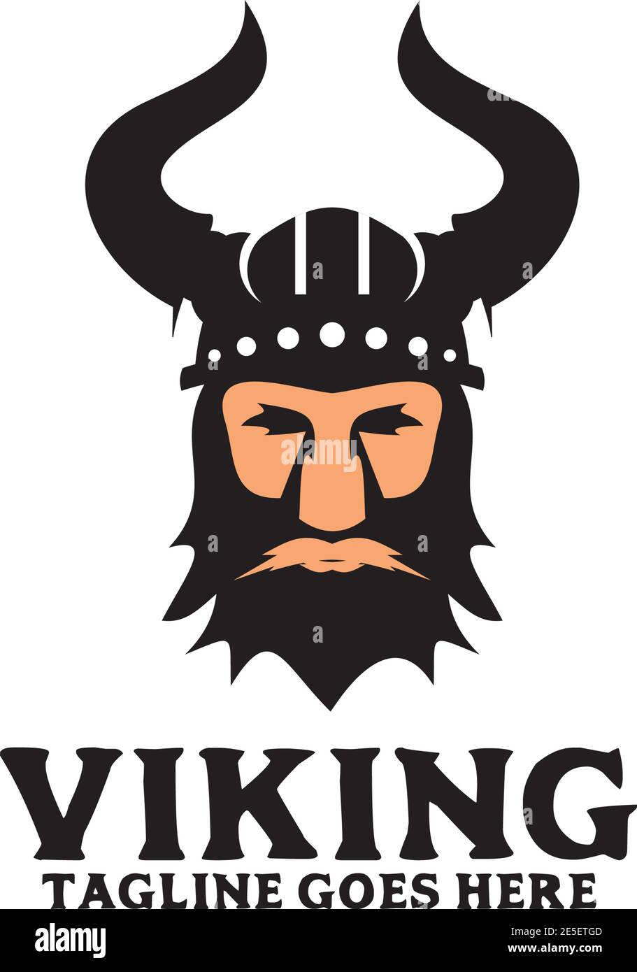 Viking head helmet vector logo design template Stock Vector Image & Art ...