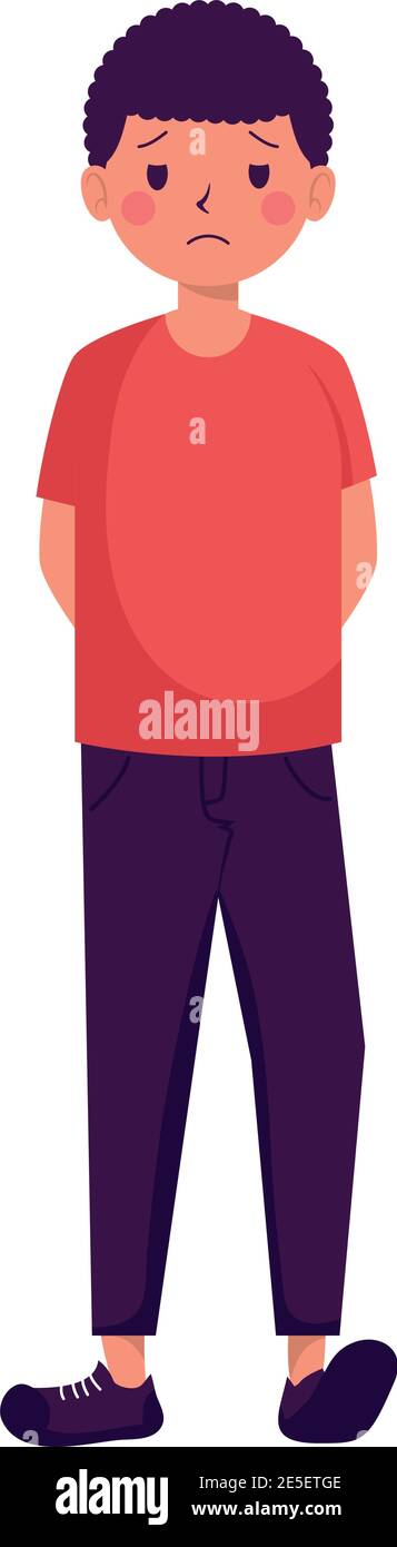 young man victim of bullying character vector illustration design Stock ...