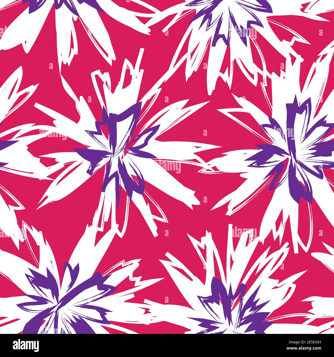 Purple Floral brush strokes seamless pattern background for fashion ...