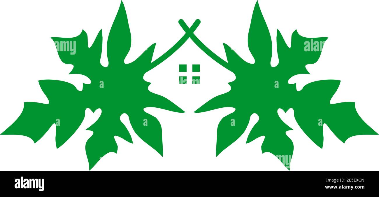 Papaya leaf logo design vector template Stock Vector