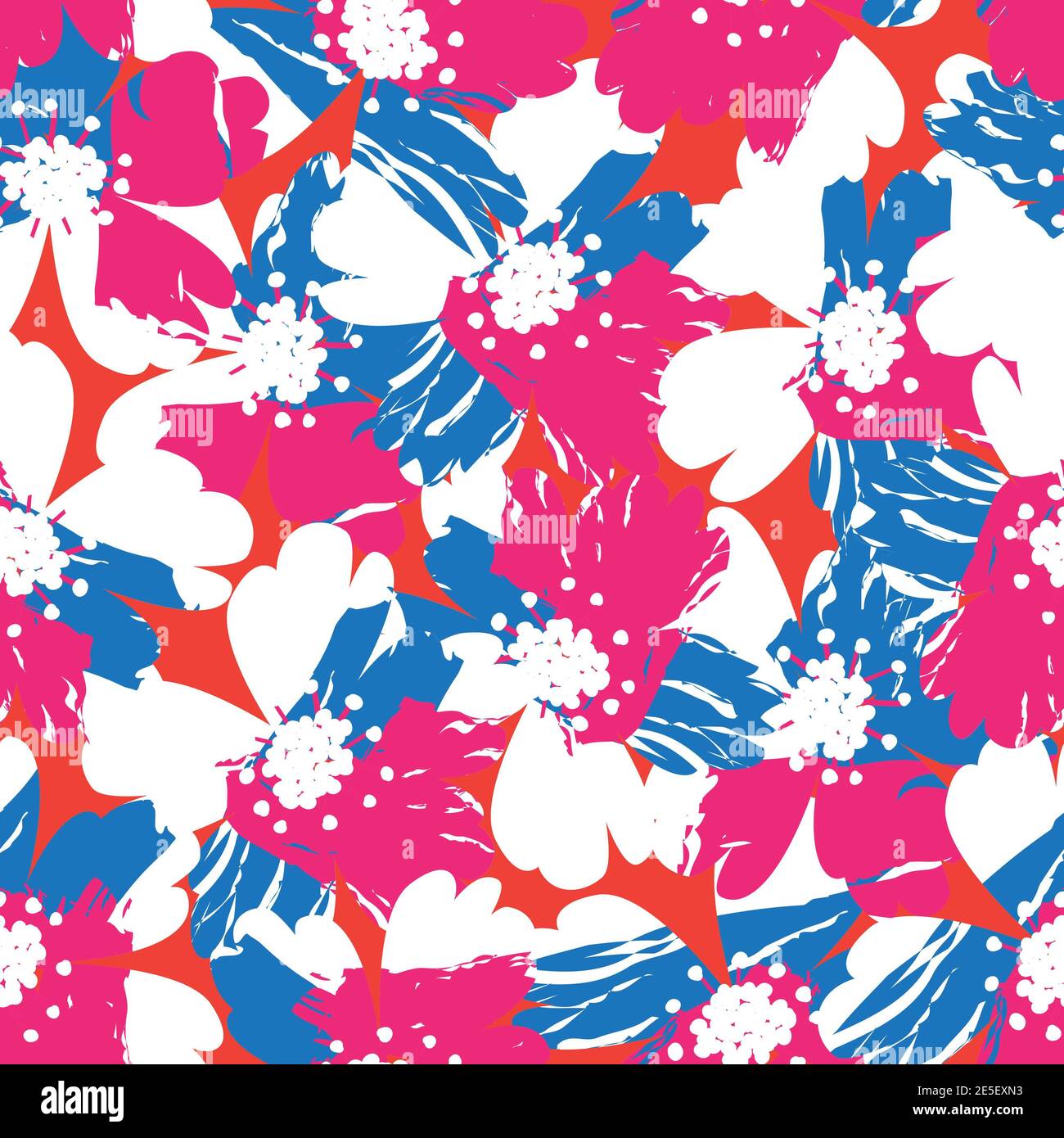 Purple Floral brush strokes seamless pattern background for fashion ...