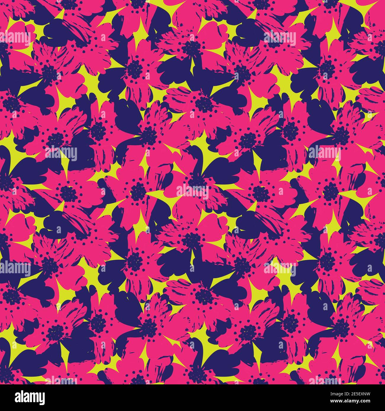 Purple Floral brush strokes seamless pattern background for fashion ...