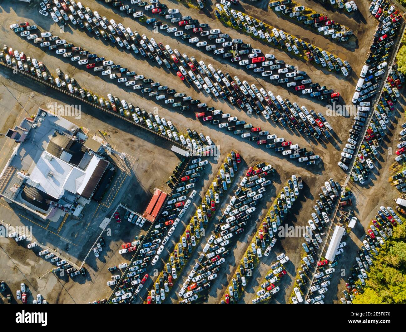 Aerial view auto junkyard in hi-res stock photography and images - Alamy
