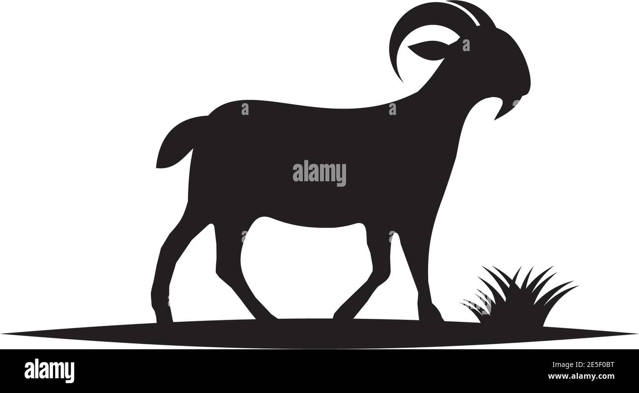 Goat animal logo design vector template Stock Vector