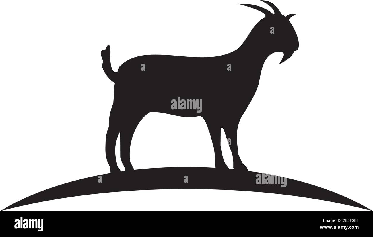 Goat animal logo design vector template Stock Vector