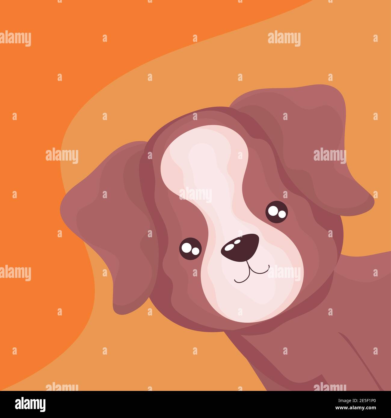 portrait of cute little dog adorable vector illustration Stock Vector ...