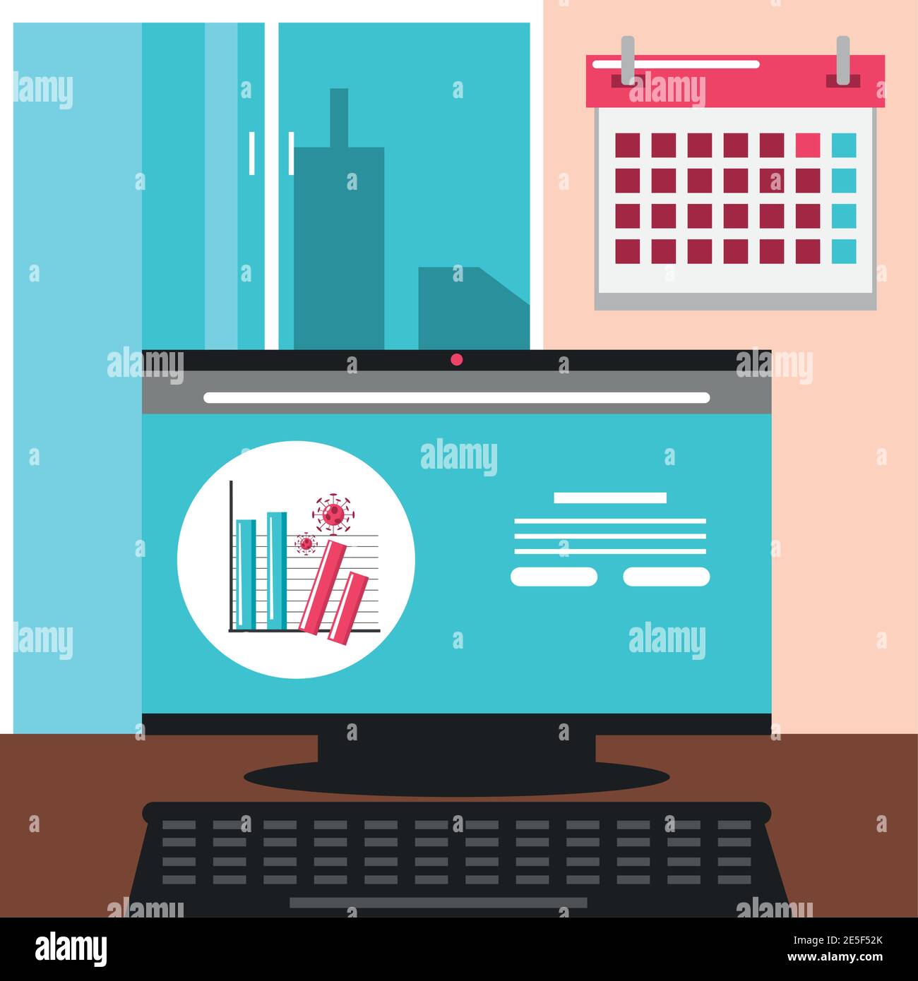 computer chart report downflow business economy vector illustration Stock Vector Image & Art Alamy